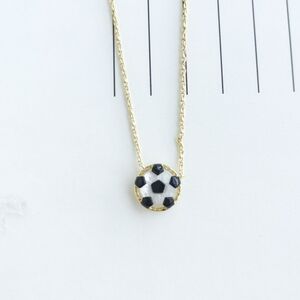 Gold Soccer Ball Pendant Necklace